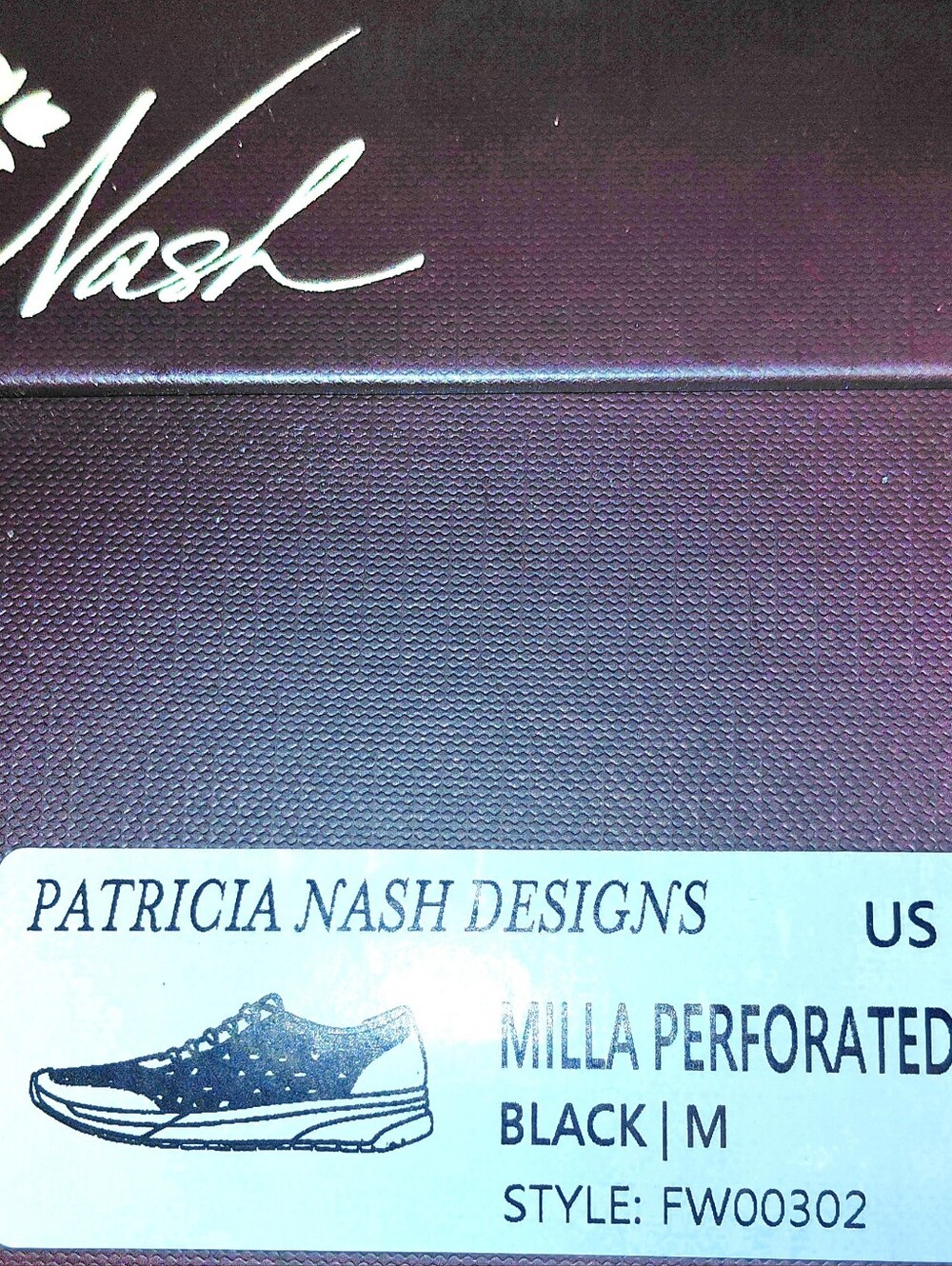 Patricia Nash Sneaker Milla Perforated Black Women's New In Box Sz8